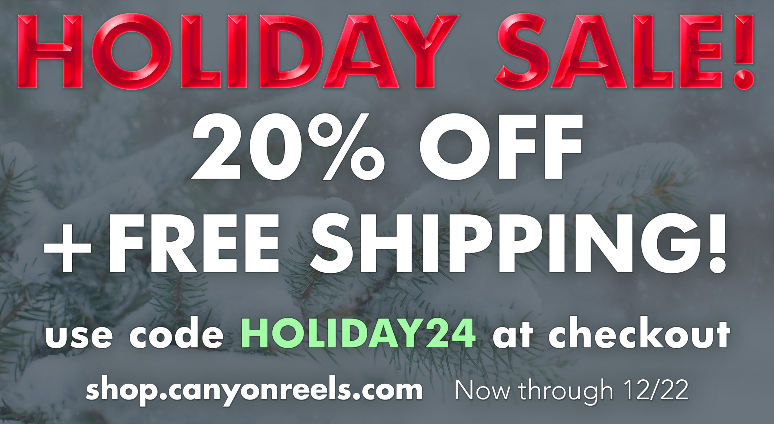 20% and FREE shipping with code HOLIDAY24 now through 12/22