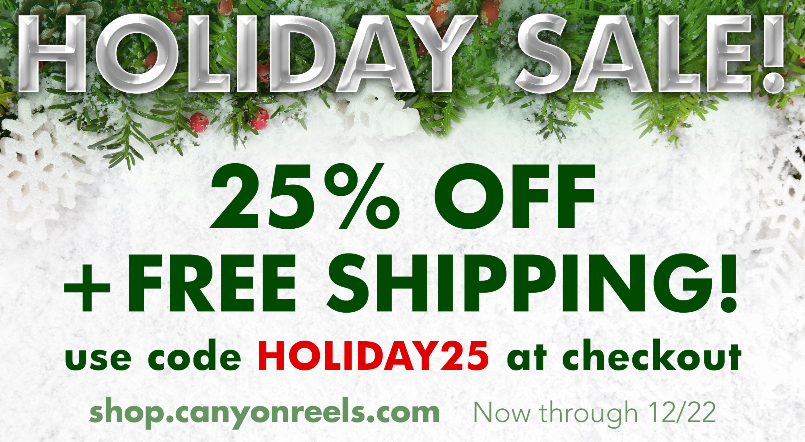 Get 25% off and FREE shipping now through 12/22 with code HOLIDAY25